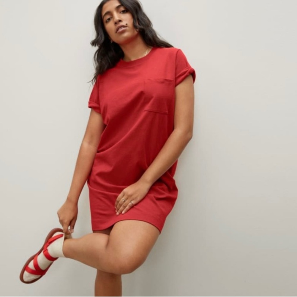 Everlane Red Cotton T Shirt Dress